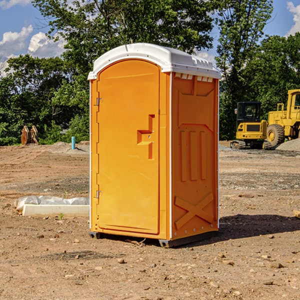 how often are the porta potties cleaned and serviced during a rental period in Prairie Farm